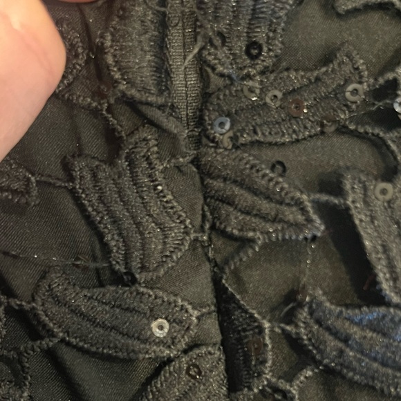 Bardot Black Sequin Sleeveless Mini Halter Dress with Lace & Open Back Small 4 - Picture 7 of 10